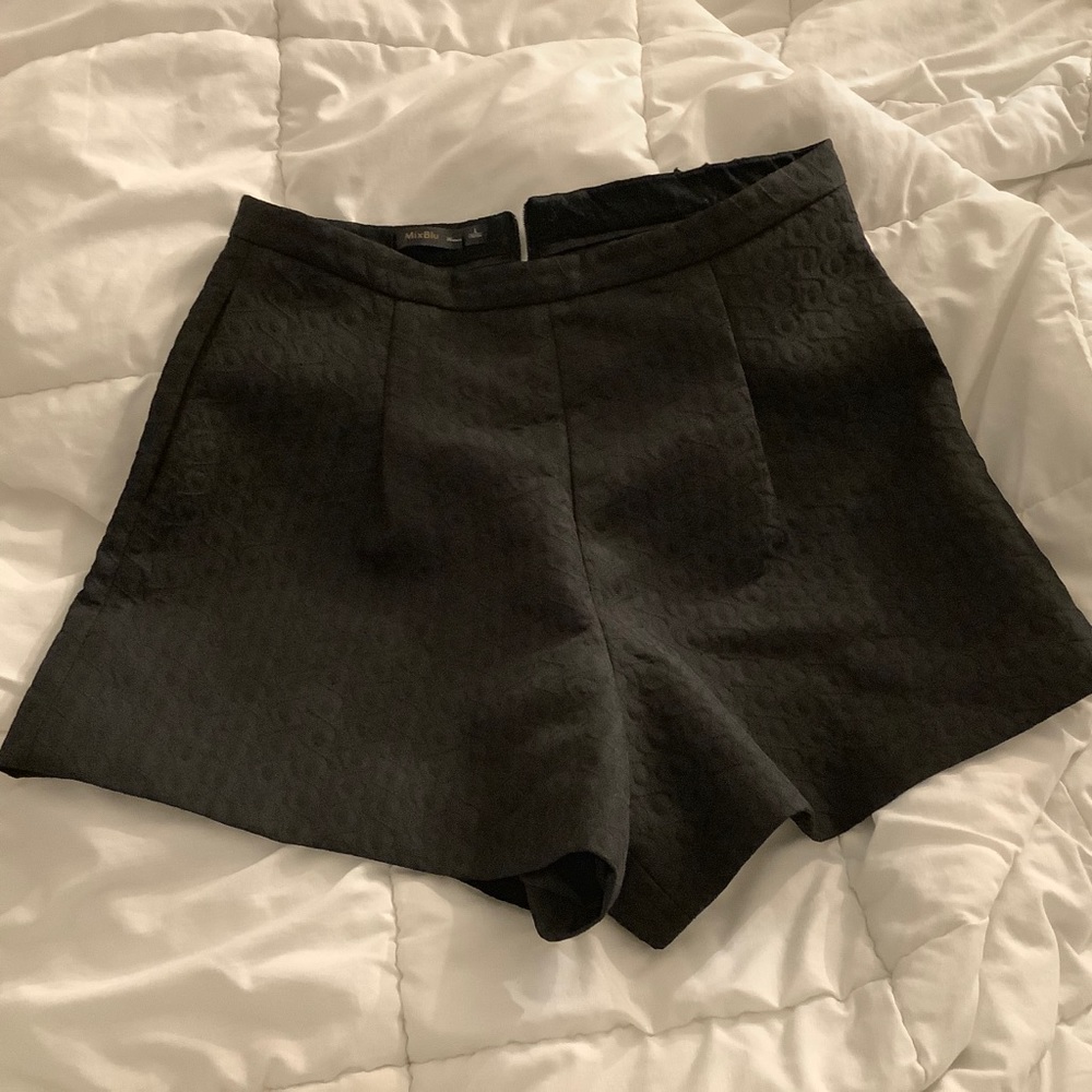 Black patterned shorts